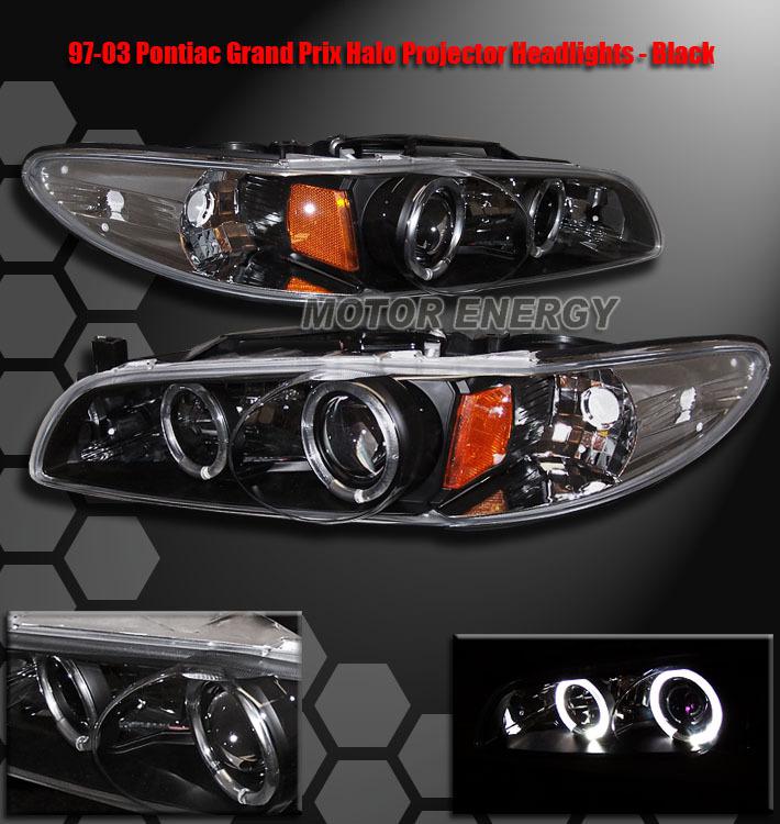 1997-2003 pontiac grand prix projector headlight blk 01