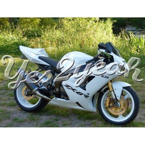 Yes2yeah injection molded fairing fit zx6r zx-6r 2003 2004 all white 63w08