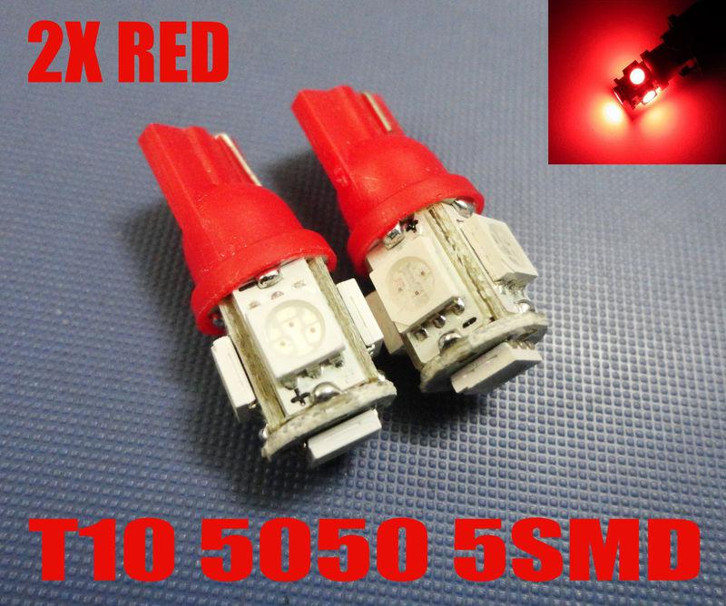 2x red 5-smd led t10 car vehicle dome lights 2921 3652 464 579 927 656 906 #o6