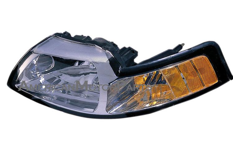 Eagleeye pair replacement headlight w/ chrome bezel 99-00 ford mustang