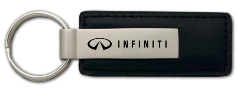 Infiniti black leather keychain / key fob kc1540.infengraved in usa genuine