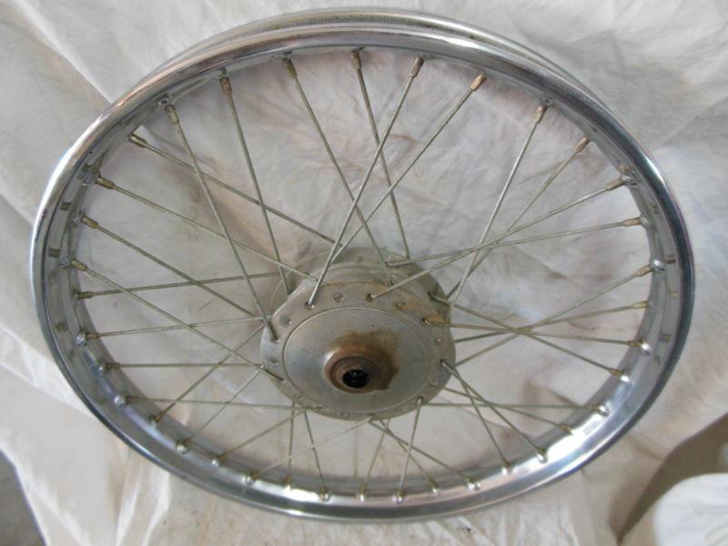 1969 honda sl90-hm front wheel 19" chrome fair straight no flat spots or cracks 