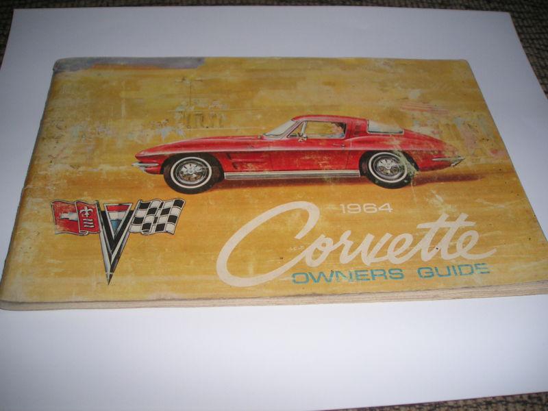 1964 original 1st edition corvette owners manual with full vette news  card 