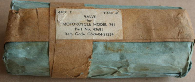 Nos original indian 741 scout two pack of intake valves new old stock (143)