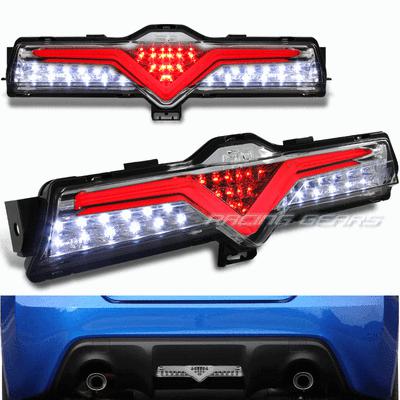 Scion fr-s subaru brz clear lens chrome housing rear bumper led brake light lamp