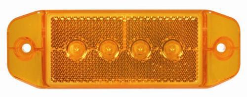 4 amber surface mount rectangular marker lights 4 bright diodes - free shipping