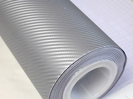 127cm x 30cm diy carbon fiber wrap roll sticker for car auto vehic silvery 