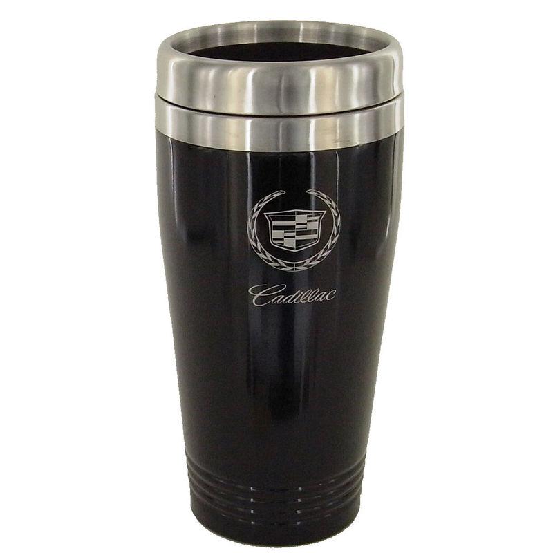 Cadillac black stainless steel coffee tumbler mug