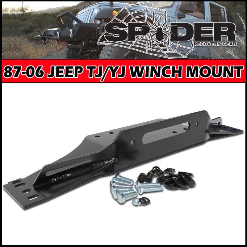 Spyder 87-06 jeep yj/tj raised winch mount mounting plate- 1/4" fits all bumpers