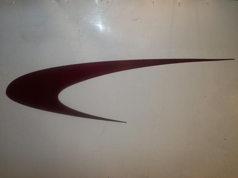 2 new boat rv car trailer graphic decals swoosh burgundy 35 1/2 x 14