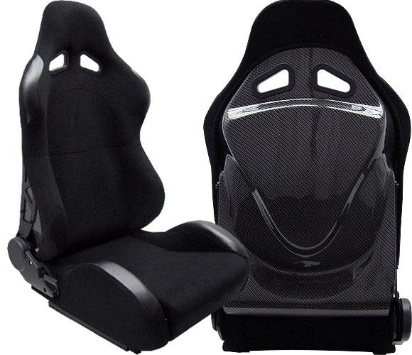 New 2 black & carbon look back cover racing seats reclinable all acura