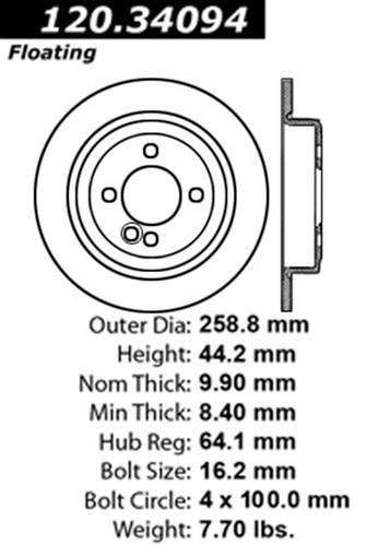 Centric-power slot 128.34094r stoptech sport rotors 07-11 cooper