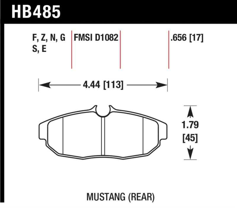 Hawk performance hb485f.656 disc brake pad 05-13 mustang