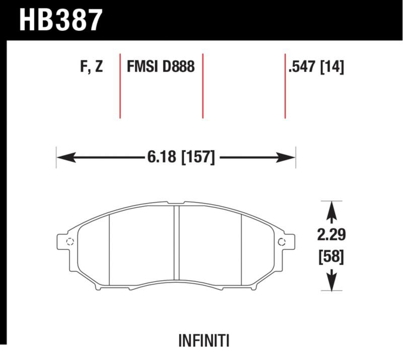 Hawk performance hb387f.547 disc brake pad