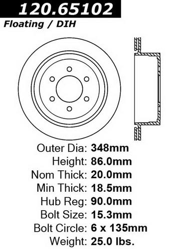 Centric-power slot 127.65102l stoptech sport rotors 04-11 f-150 pickup