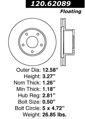 Centric-power slot 126.62089sr stoptech sport rotors 05-06 gto