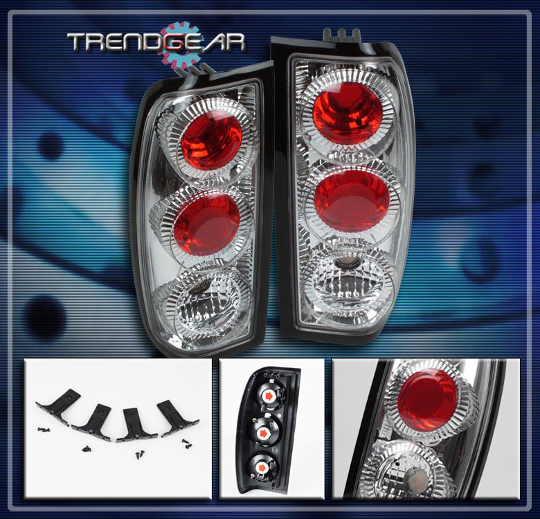 98-04 nissan frontier tail brake light rear lamp jdm chrome 99 00 01 02 03 truck