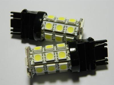 2pcs 3157 3156 t25 27-smd 5050 led backup reverse light bulb xenon white #cw5