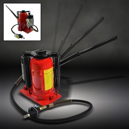 20 ton air / hydraulic bottle jack heavy duty truck rv repair w/hose & air valve