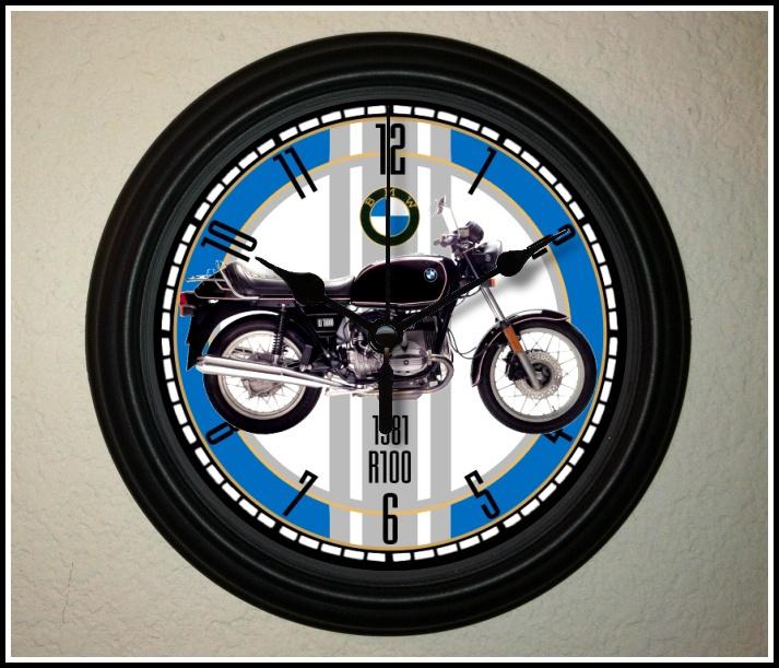 1981 bmw r100 motorcycle wall clock  low and fast shipping