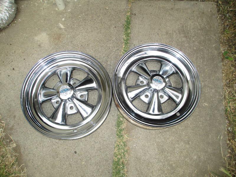 Vintage 15x4.5 cragar s/s wheels-rims ss front runners skinnys gasser rat rod