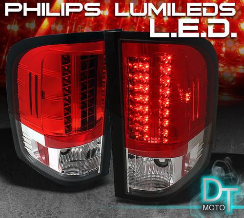 09-10 chevy silverado philips-led perform red clear tail lights lamps left+right