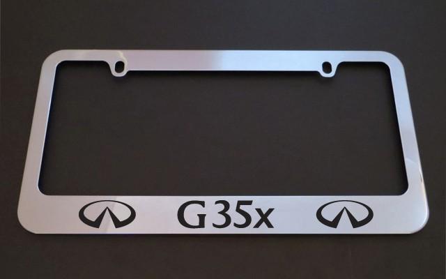 1 brand new infiniti g35x chrome metal license plate frames + screw caps