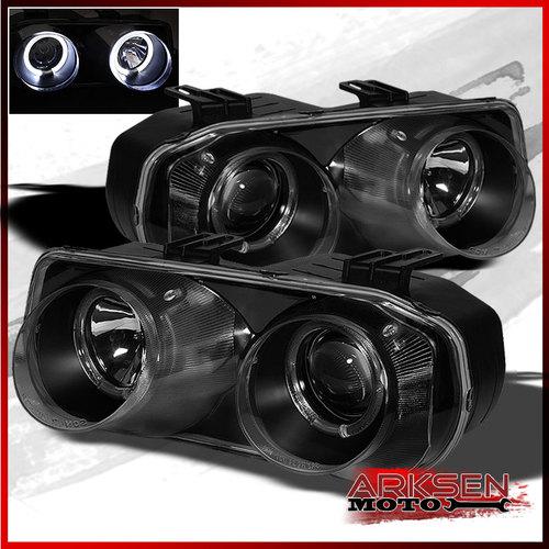 94-97 integra halo projector black headlights lights lamps pair left+right set