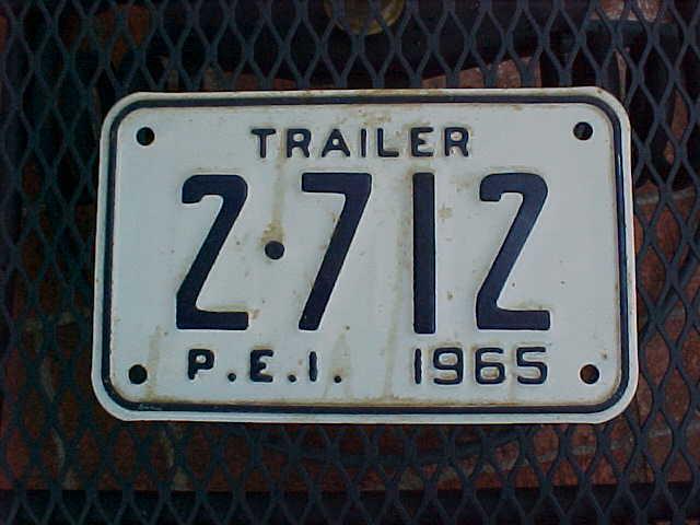 1965 prince edward island trailer license plate #2-712 rare vg collectors choice