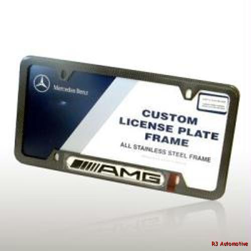 Mercedes factory accessory carbon fiber look license plate frame -dealer item