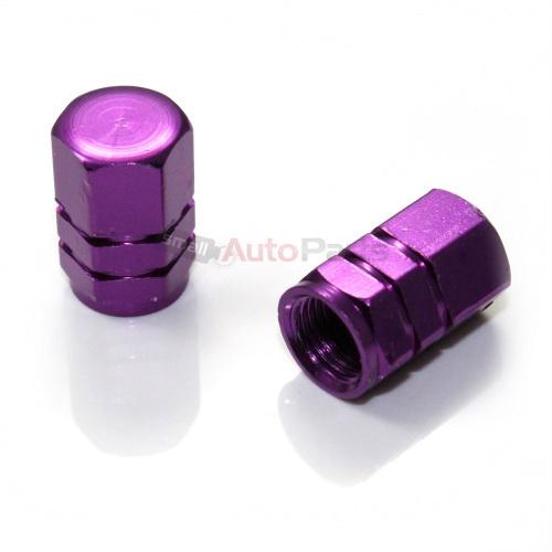 (2) purple aluminum tire/wheel stem valve metal caps for motorcycle bike chopper