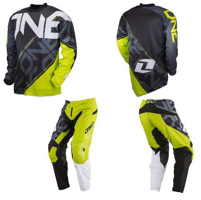 One industries mx combo large jersey 34 pants carbon cypher chartreuse $135 new!