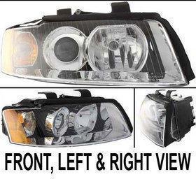 Clear lens new head lamp with bulbs right hand halogen rh passenger side car