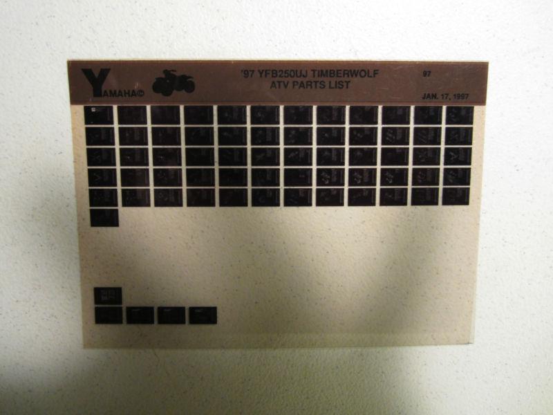 1997 yamaha atv yfb250uj timberwolf microfiche parts list catalog yfb 250 uj