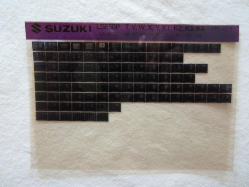 1996-2004 suzuki motorcycle ls650p t v w x y k1-4 savag microfiche part catalog 