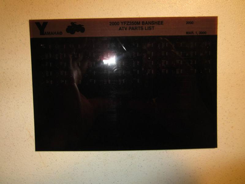 2000 yamaha atv yfz350m banshee microfiche parts list catalog yzf 250 m 