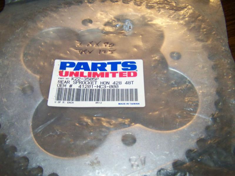 Parts unlimited 48 tooth rear sprocket for trx125 1987-1988 and trx90 1993-2009