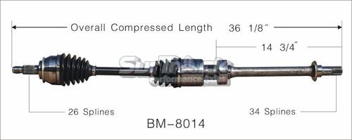 Surtrack perf axles bm-8014 cv half-shaft assembly-new cv axle shaft