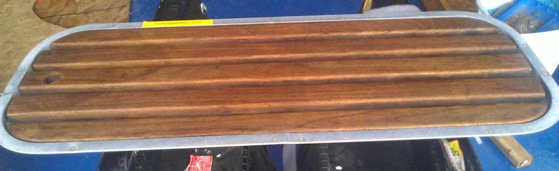 Teak ski locker deck insert hatch & frame