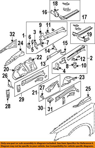 Subaru oem 51630ag37c9p fender-rear sidemember reinforcement