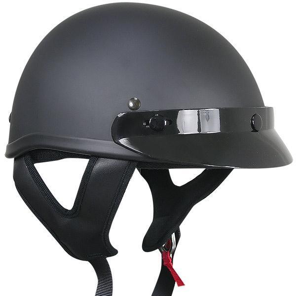 Outlaw dot solid flat black half helmet, size xl