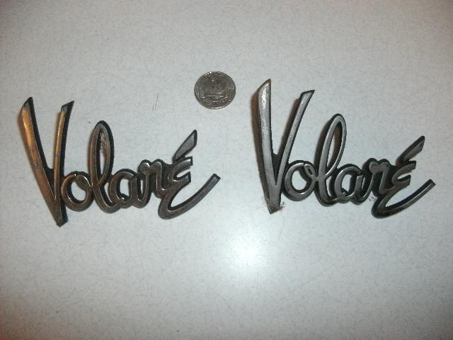 1976 77 78 79 80 volare call out nameplate fender script badges plastic