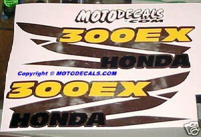 Chrome trx 300ex fender plastic decals stickers 300 ex