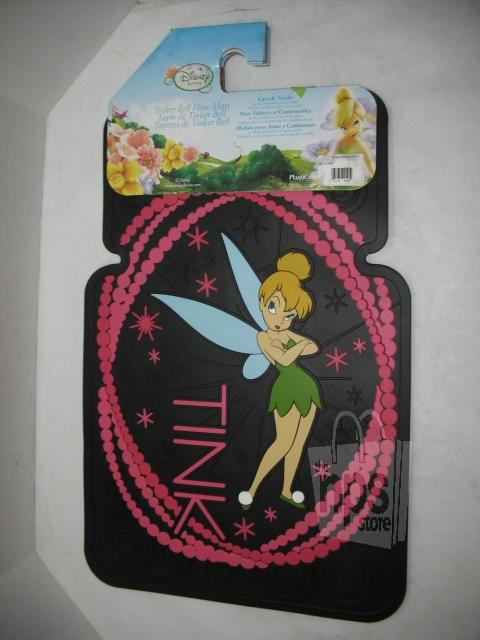 Plasticolor 001323r31 floor mats tinker bell design black & pink lot of 2 new