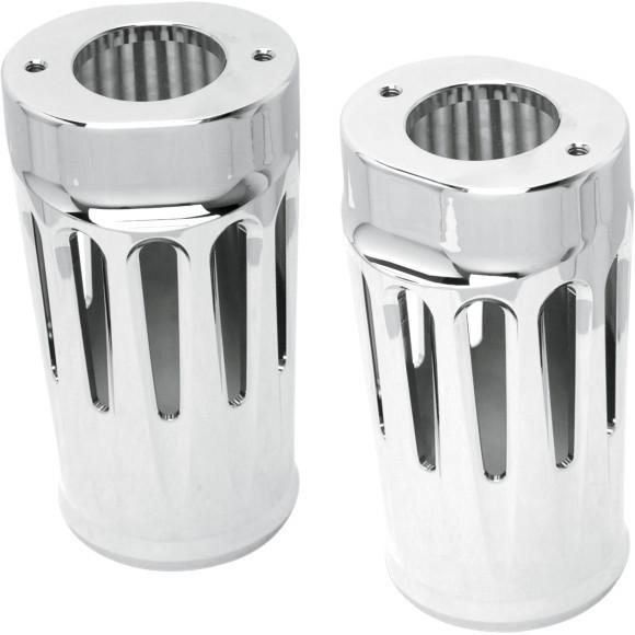 Arlen ness chrome deep cut fork boot sliders - harley flht flhx street glide