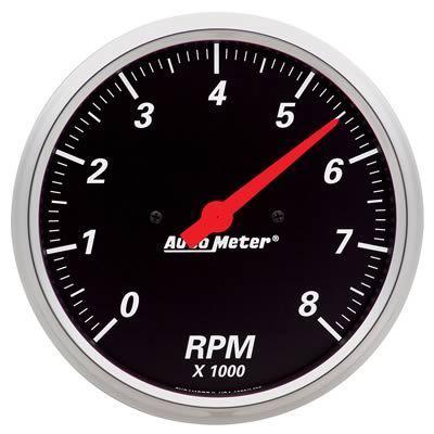 Autometer designer black tachometer 0-8,000 5" dia in-dash black face 1499