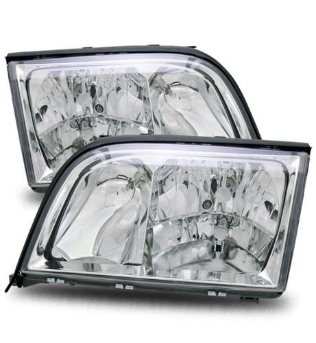 92-99 mercedes benz w140 s320/s350/s420/s500/s600 clear chrome crystal headlight