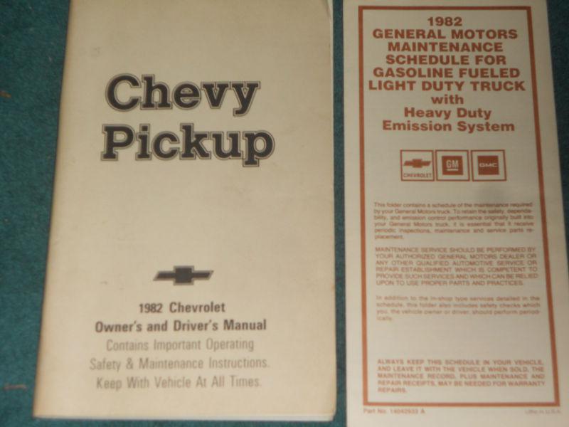 1982 chevrolet truck owner's manual set / original guide book set!!!