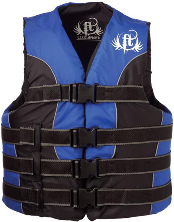 Full throttle nylon vest 2l-4xl blue/black 4773-9335