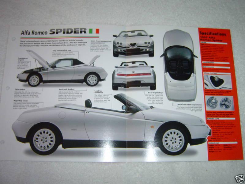 1995-1998 alfa romeo spider (1997) spec sheet booklet brochure